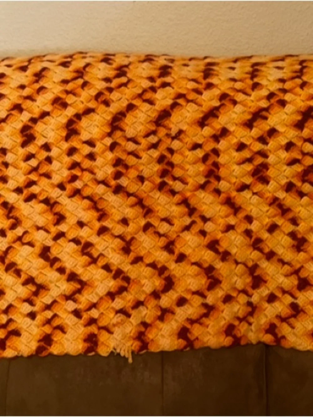 Cozy Orange Patterned Throw Blanket - Home Bedding